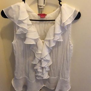 SHEER SEE THROUGH RUFFLE TOP